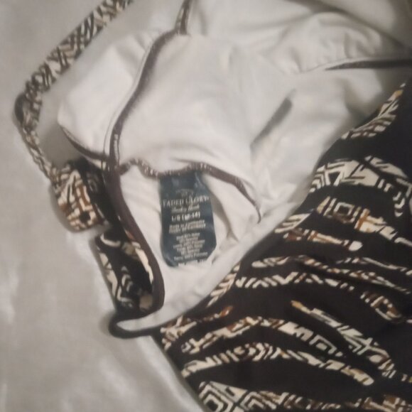 Faded Glory swim top halter brown/cream size L/G(12-14) - Picture 7 of 7
